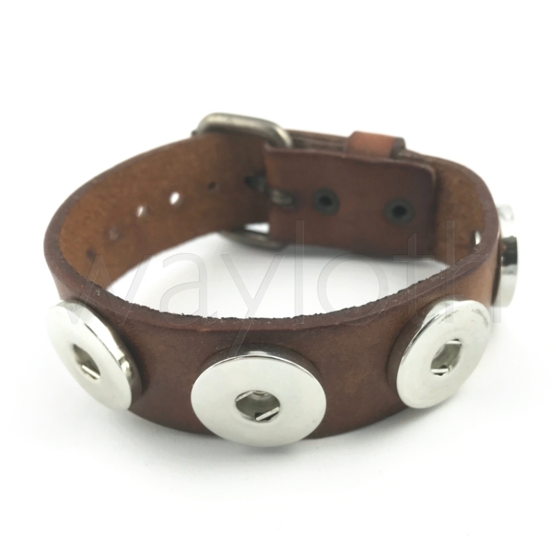 Snap Button Armband Leder
